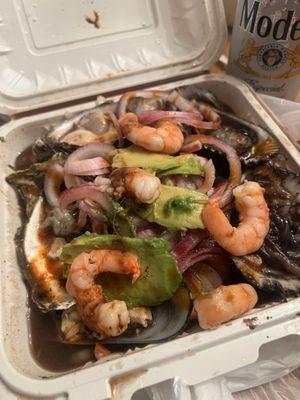 Seafood tostada