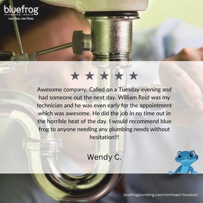 "At Bluefrog Plumbing, we value your trust and are committed to delivering quality service you can rely on."