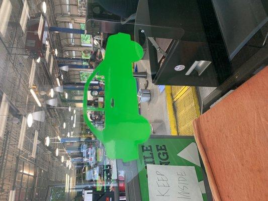 Decal in the store to the garage
