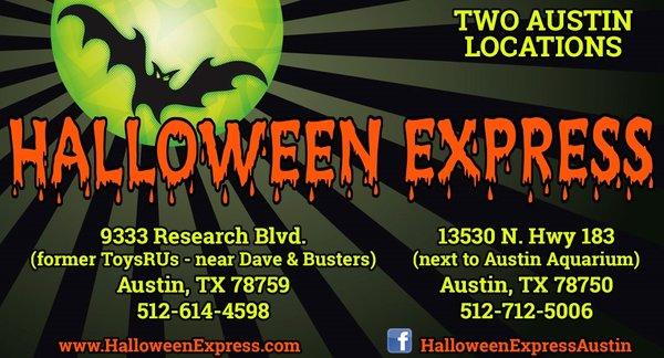 2018 Halloween Express of Austin locations