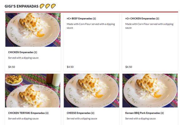 Page 2 of menu