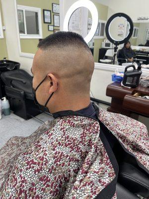 Extra high fade razor cut