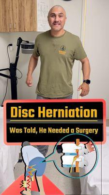 He was told that he needed a back surgery !!! but not anymore with Dr. Nagoulat