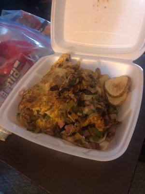 Omelet and homefries