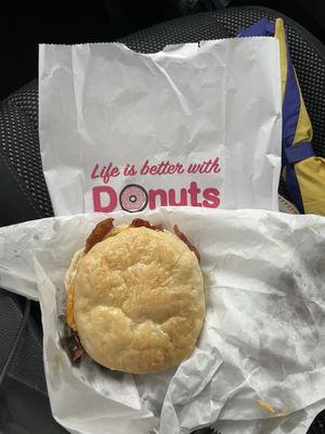 Bacon egg cheese biscuit sandwich