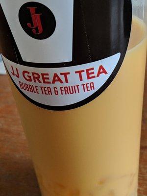 Mango bubble tea (with lychee jelly instead.) Very sweet, powdered. The bottom wasn't mixed right. 6.50 inc tax.