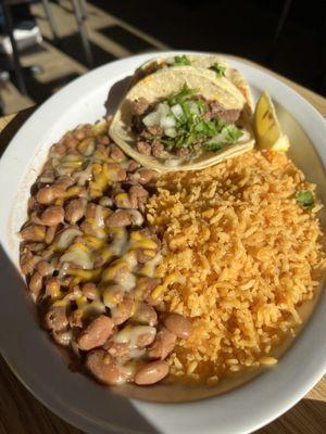 Carne asada taco plate