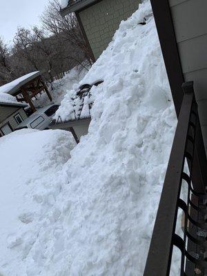 Snow up to the second deck. Impossible to spray for bugs around the house don't you think?