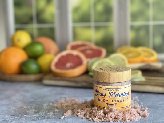 Citrus morning is a blend of grapefruit, orange, lemongrass and bergamot essential oils.