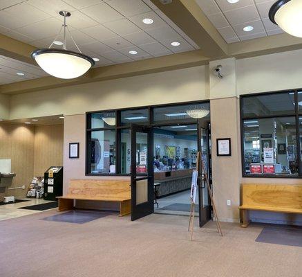 Interior library entrance
