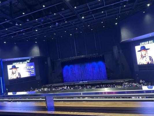 The stage at Lucas Oil awaiting Ron White.