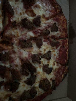 Giannilli's Homestyle Pizza with meatball topping 12 cut