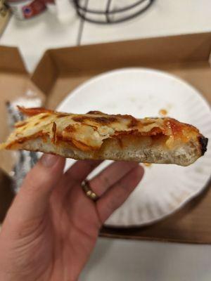 Pepperoni underneath the cheese