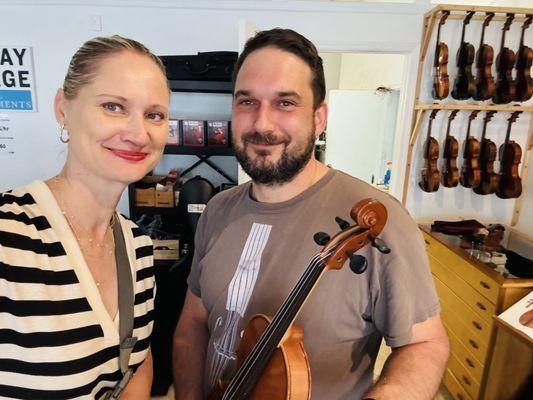 Bela the hero that replaced my daughter's broken violin bridge same day.