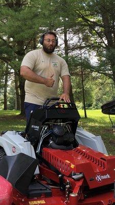 Growing the business with a new mower.