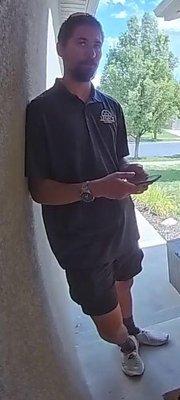 Rude sales guy who ignores "no solicitation" signs