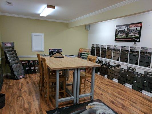 Call to visit our showroom in Garden City SC, where we feature the ''ATLAS Pinnacle Pristine roofing system featuring SCOTCHGARD Protector''