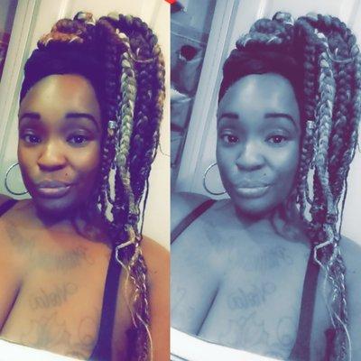 Jumbo box braids & Updo Braids