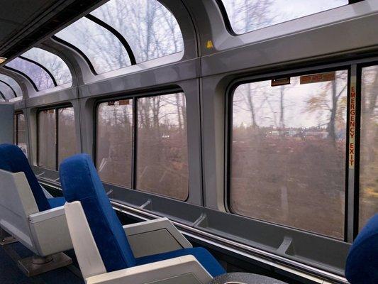 Observation car - just wish the windows were cleaner to enjoy the views of Glacier National Park.