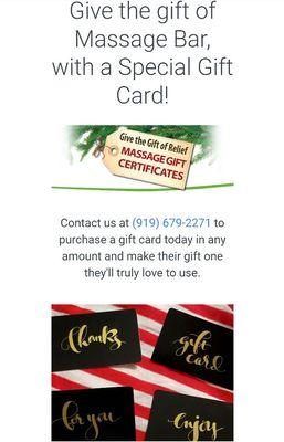 Gift cards available!