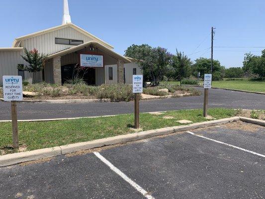 Front entrance and guest parking