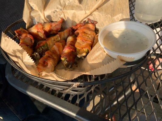 Bacon wrapped poppers