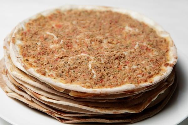 lahmajun, sold inside the market only