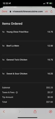Online order, cheaper at restaurant