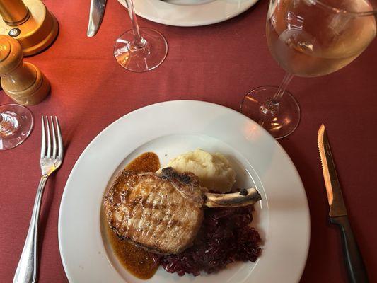 Pork chop - tender meat, but lacks a bit in flavor