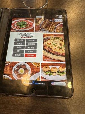 Menu is on iPad but everybody was eating sandwiches that were not on the menu!