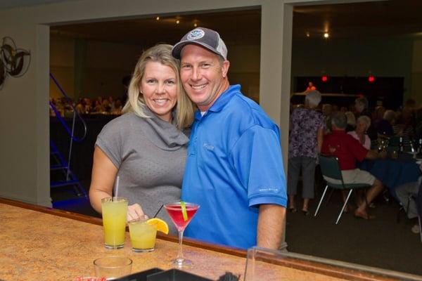 Happy customers at the bar