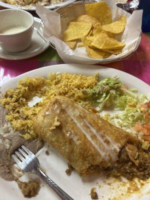 Plain Chimichanga Dinner