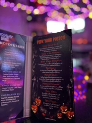 Halloween menu