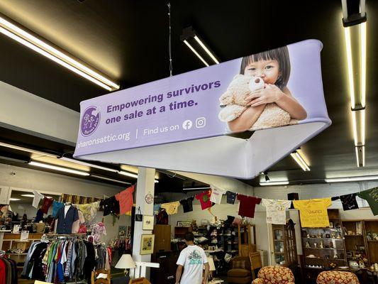 Sharon's Attic thrift store exists to empower survivors of domestic violence. Learn more at sharonsattic.org.