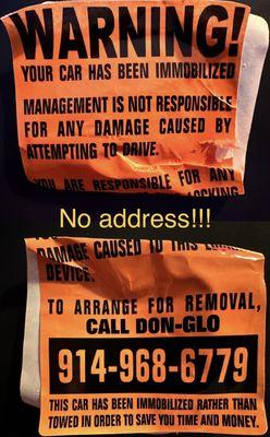 Absolutely no address or usable identification. DON-GLO? Is it a particularly happy mob boss? A person's name? A secret society?