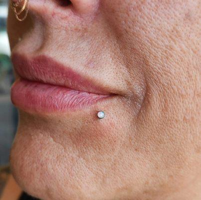 Lip piercing