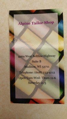 My 1st choice for tailors in Madison.