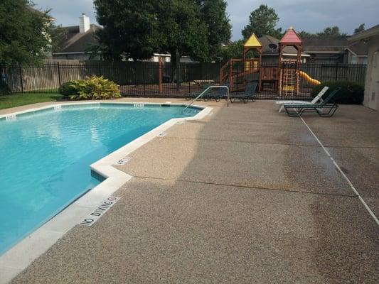 Playground adjacent to pool