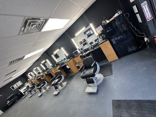 We have 5 barber stations plenty of waiting seats and our nail studio is located directly next to us.