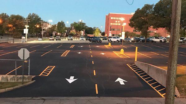 Crack Sealed, Sealcoated and Striped