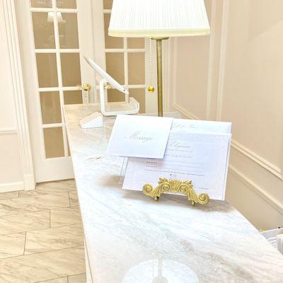 Elegant silver embossed GIFT Certificates