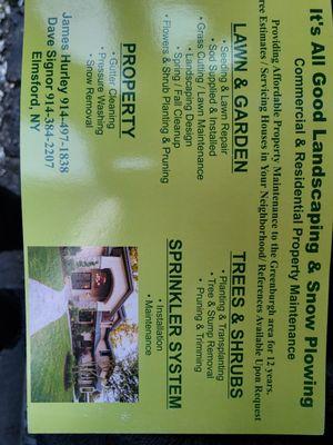 Its All Good Landscaping and Snow Plowing