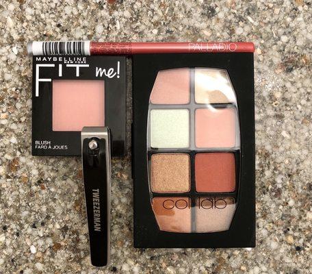 Got my straight-edge Tweezerman toe nail clipper and some new makeup!