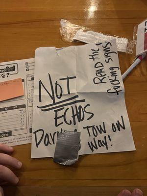 Note from business