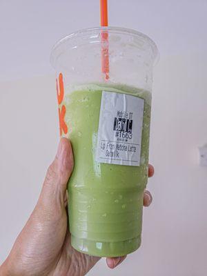 Frozen matcha latte with oatmilk