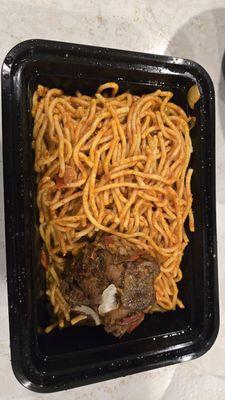 Spaghetti and turkey