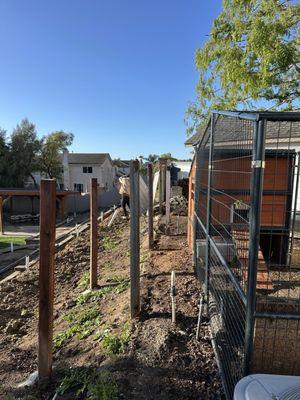 Old fence sections removed