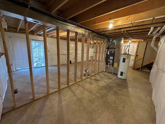 Standing where the new office is now.