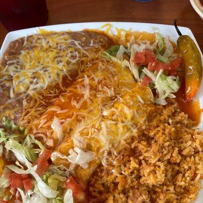 Tamale and enchilada