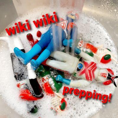 vintage kamen rider vinyl figures getting bathed for show time